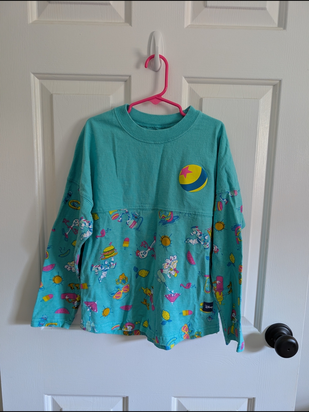 Disney Parks Kids Toy Story Summer Splash Spirit Jersey Medium (7/8) Teal Cotton